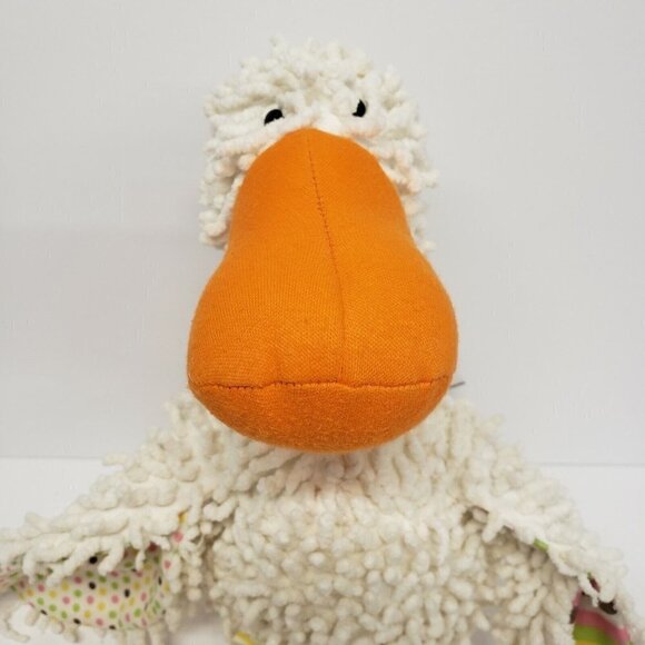 Gund 15" Dolly Chenille Duck Polka Dot Stripes Legs Plush - Picture 3 of 7